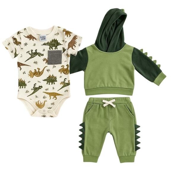 Little Lad Baby Boy Dinosaur Outfit Bundle (6–12M) - Picture 1 of 7